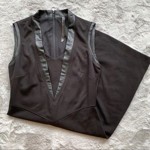 Marc New York | Faux Leather Trim Sheath Dress